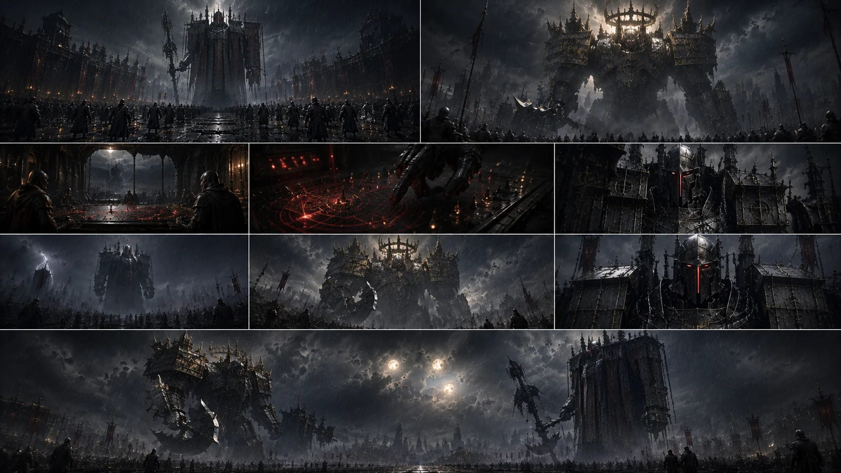 Crownbreaker and Black Verdict shown as opposing public meanings in a rain-dark imperial city.